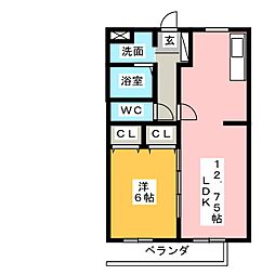 イル・コリーヌ2 1LDKの間取図画像