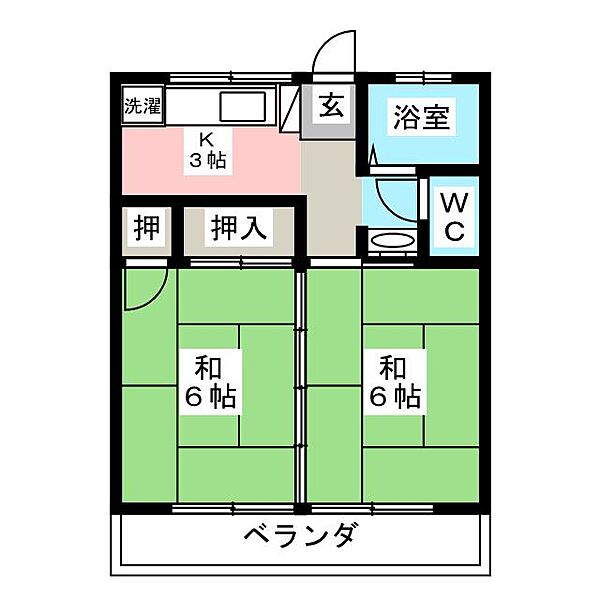 第二山和荘 ｜三重県名張市東町(賃貸アパート2K・2階・34.78㎡)の写真 その2