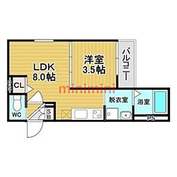 GRAND FORT 1LDKの間取図画像