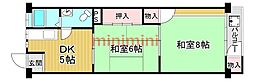 三和住宅第6マンション 2DKの間取図画像