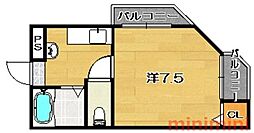 サンフォレスト 1Kの間取図画像