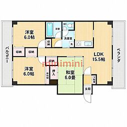 吹田メゾンド.土井 3LDKの間取図画像