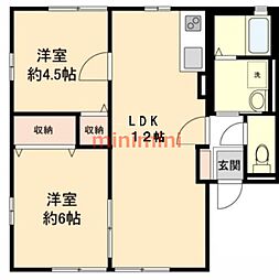 レトアアンシャンテ 2LDKの間取図画像