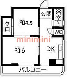 サンヒルズ 2DKの間取図画像