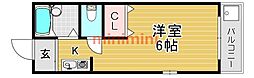 プチコスモ茨木 ワンルームの間取図画像