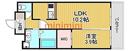 ハニーハウス 1LDKの間取図画像