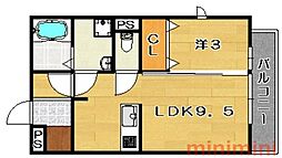 ローザンオークス沢良宜 1LDKの間取図画像