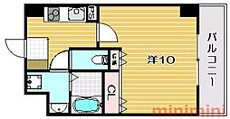 ヴィル・ド・レーブ 1Kの間取図画像