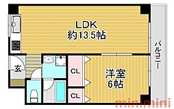 ハイツ香露園 1LDKの間取図画像