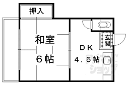 ことぶき荘 1DKの間取図画像