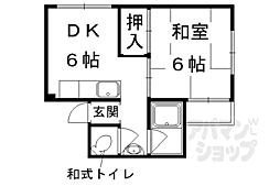 御土居マンション 1DKの間取図画像