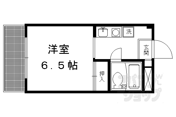 メゾンフクイ 201｜京都府京都市北区西賀茂柿ノ木町(賃貸マンション1K・2階・19.72㎡)の写真 その2