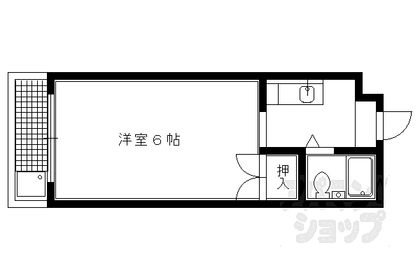 ハイツテレマン 205｜京都府京都市左京区松ケ崎御所ノ内町(賃貸マンション1K・2階・16.28㎡)の写真 その2