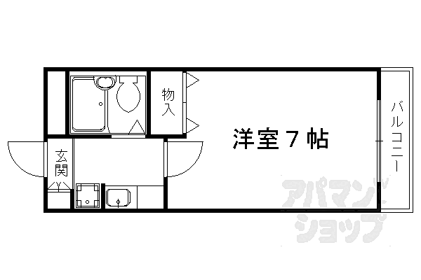 ロイヤルヒルズ鷹ヶ峯 406｜京都府京都市北区鷹峯黒門町(賃貸マンション1K・4階・20.16㎡)の写真 その2