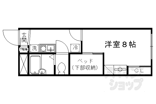 レオパレスアルモニ 202｜京都府京都市北区上賀茂津ノ国町(賃貸アパート1K・2階・22.35㎡)の写真 その2