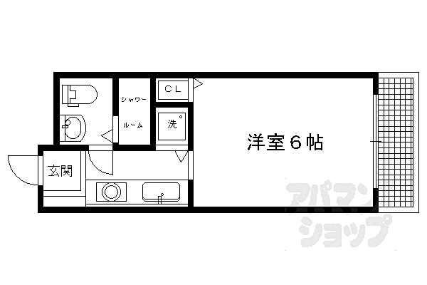 京都府京都市左京区田中大堰町(賃貸マンション1K・3階・18.90㎡)の写真 その2