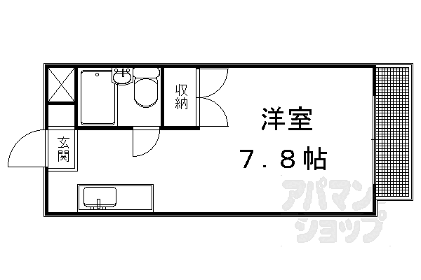 ハウス2 207｜京都府京都市北区上賀茂神山(賃貸マンション1K・2階・20.81㎡)の写真 その2