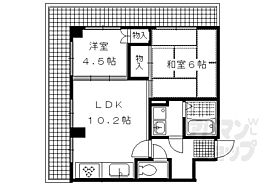 京都府京都市左京区北白川追分町（賃貸マンション2LDK・2階・46.27㎡） その2