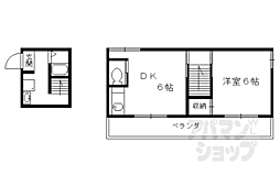 シャレー御薗橋ビル 1DKの間取図画像