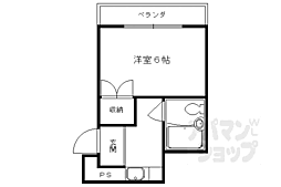 コーポ御薗橋 3階1Kの間取り