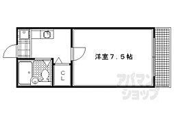 京阪本線 出町柳駅 徒歩20分の賃貸マンション 2階1Kの間取り