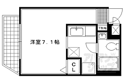 京阪本線 神宮丸太町駅 徒歩7分の賃貸マンション 4階1Kの間取り