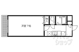 京阪本線 出町柳駅 徒歩5分の賃貸マンション 3階1Kの間取り