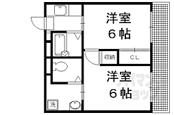 アッツエリマンション 4階2Kの間取り