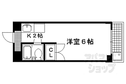 京阪本線 出町柳駅 徒歩14分の賃貸マンション 4階1Kの間取り