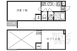 阪急京都本線 大宮駅 徒歩8分の賃貸マンション 1階1Kの間取り