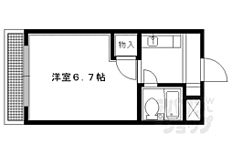 叡山電鉄叡山本線 一乗寺駅 徒歩5分の賃貸マンション 3階1Kの間取り