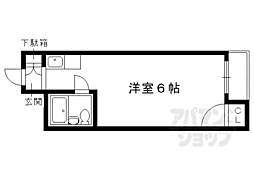 プチシャトー紫野 3階1Kの間取り