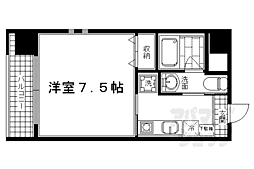 京都地下鉄東西線 京都市役所前駅 徒歩2分の賃貸マンション 2階1Kの間取り