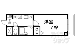 セードル北山 4階1Kの間取り