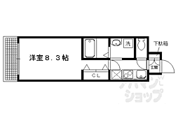 モーレン 1階1Kの間取り
