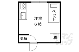 聴雪荘 ワンルームの間取図画像