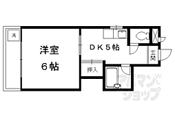 コーポ上野 1DKの間取図画像