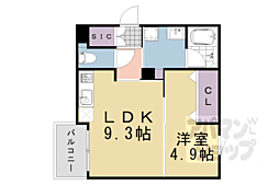 R北車屋町 1LDKの間取図画像