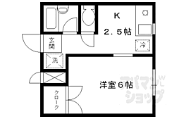 グリーンフォレスト 1Kの間取図画像