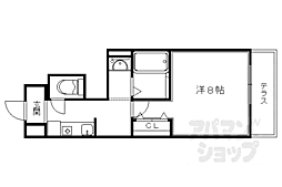 エトワール紫竹 1Kの間取図画像
