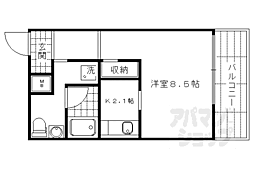 W.DECO 1Kの間取図画像