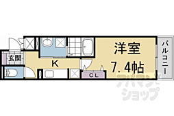 京都市北区大宮北林町アパート 1Kの間取図画像