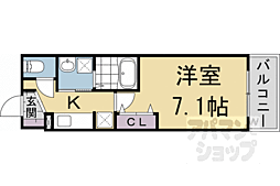 京都市北区大宮北林町アパート 1Kの間取図画像