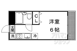 船越ビル紫明ドミトリー 1Kの間取図画像