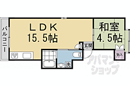 コーポサイエイ 1LDKの間取図画像