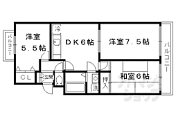 ガーデンハイツ玄琢 3DKの間取図画像