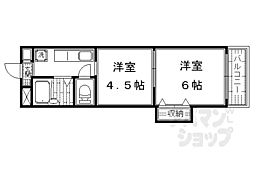 Requie紫竹 2Kの間取図画像