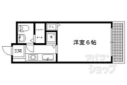 おおきに百万遍サニーアパートメント 1Kの間取図画像