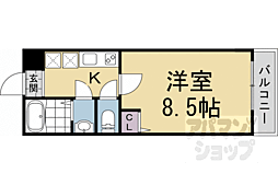 仮)フラッティ北栗栖町 1Kの間取図画像