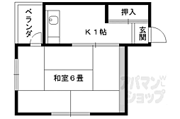 岡田アパート 1Kの間取図画像